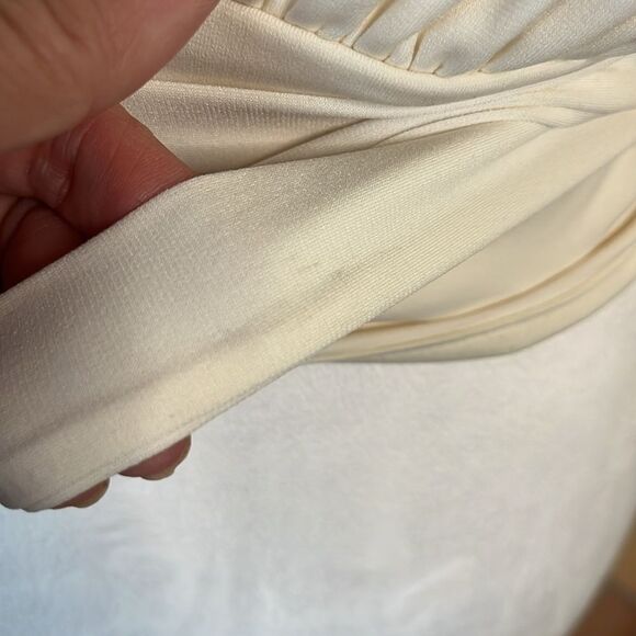 Express Cream SMOOTH MATTE JERSEY DRAPED FRONT TOP, size XS - Picture 6 of 9